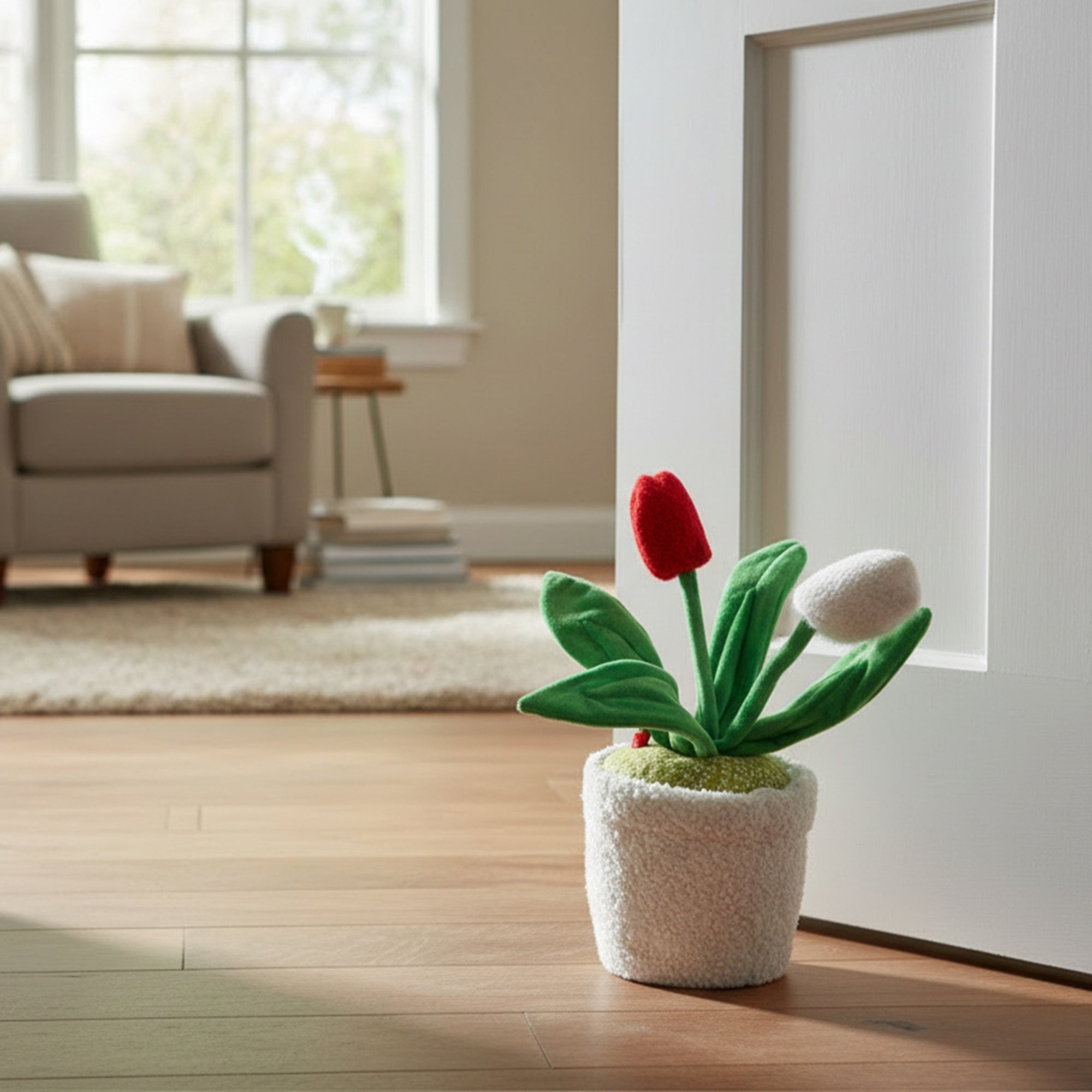 Tulip Fabric Door Stopper – Floral Decorative Door Accent