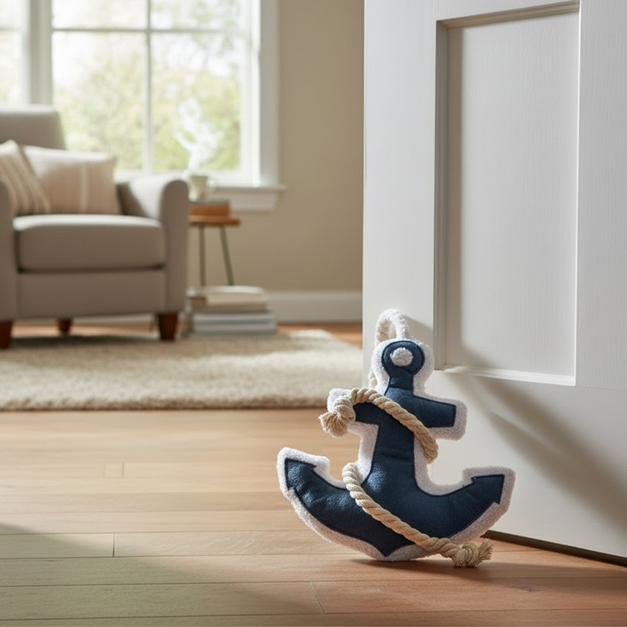Anchor Fabric Door Stopper – Nautical Decorative Door Weight