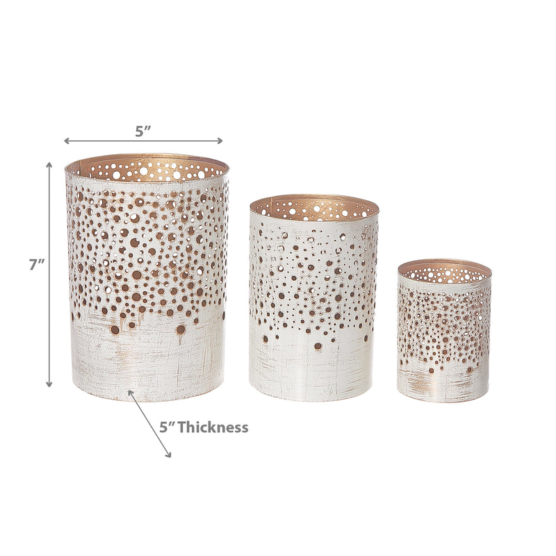 Metal Cutout Luna Candle Holder Set Of 3
