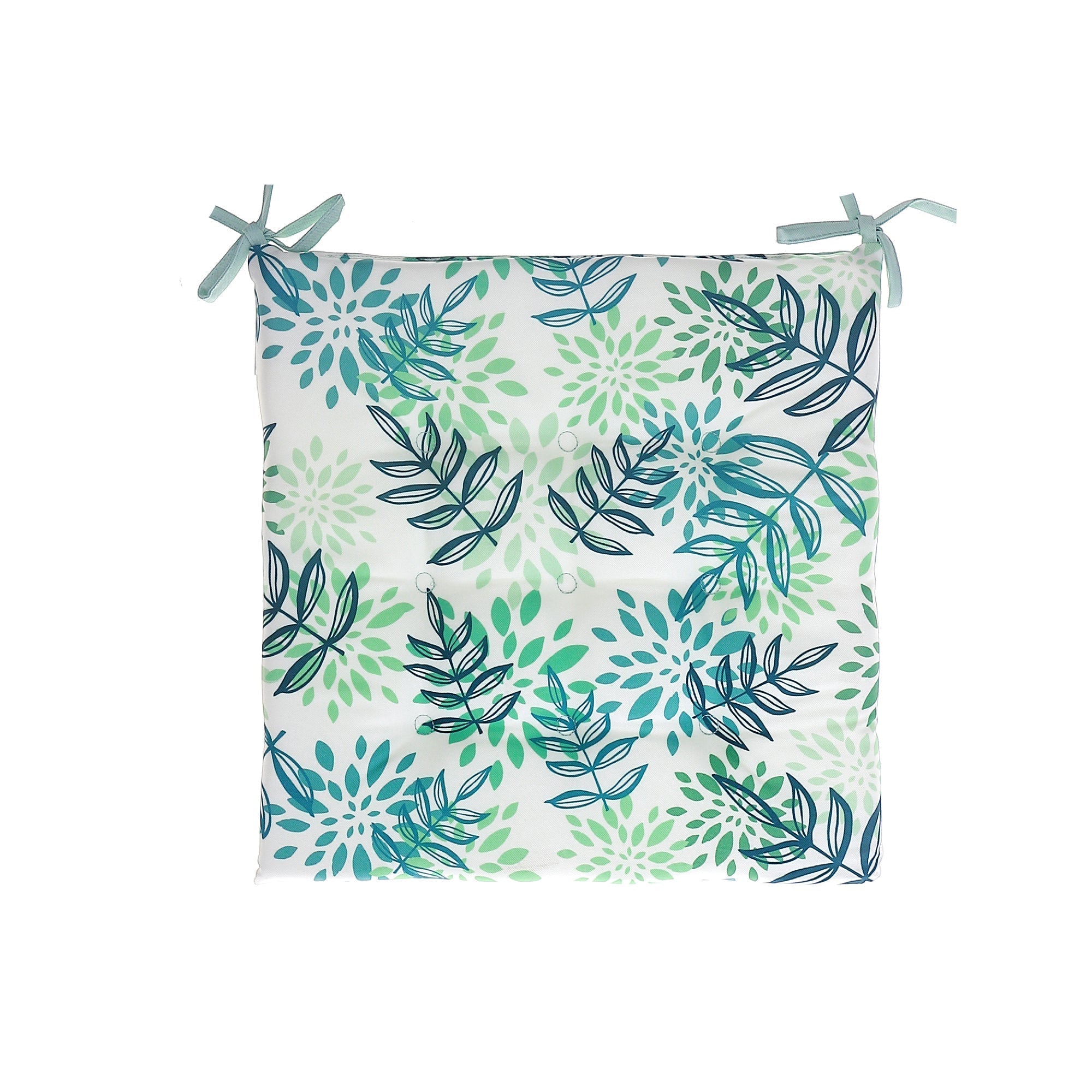 April Outdoor Tufted Chair Pad Leaves 16 X 16 Inch Set Of 2, Outdoor Patio Seat Cushion