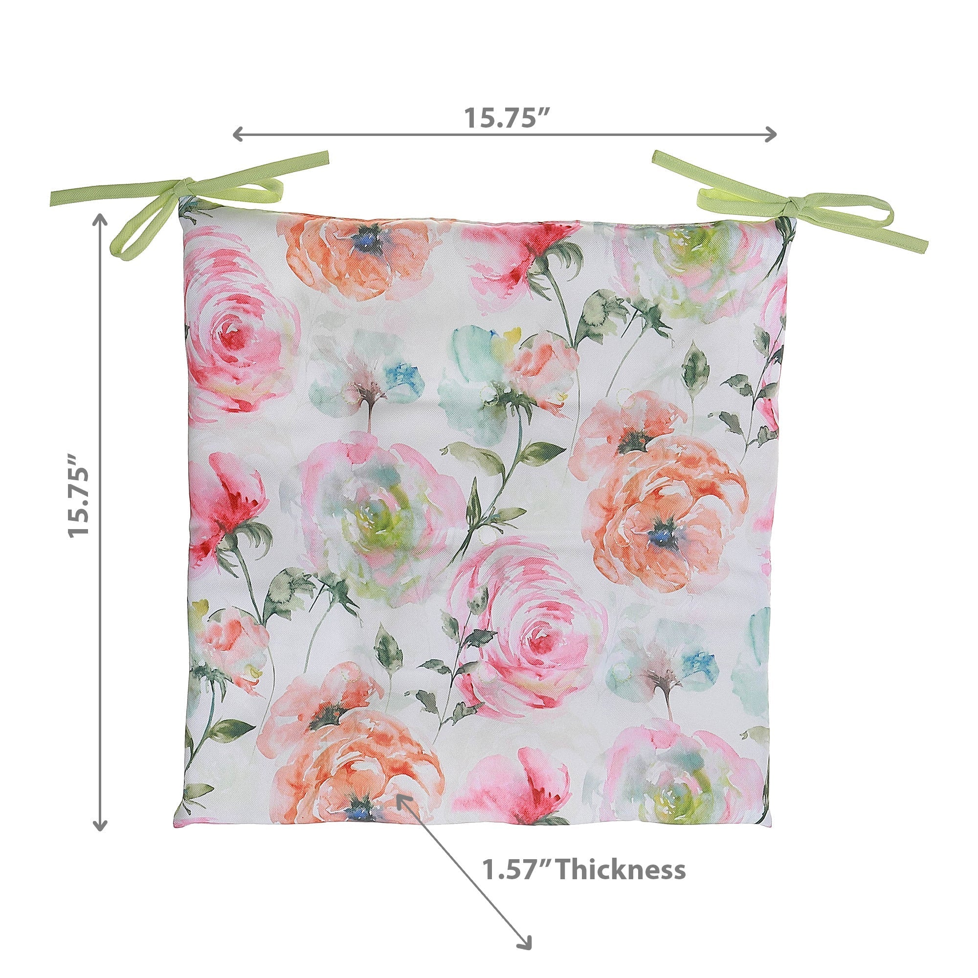 April Outdoor Chair Pad Ranunculus Set Of 2, Comfortable Patio Cushion, Outdoor Seating Decor