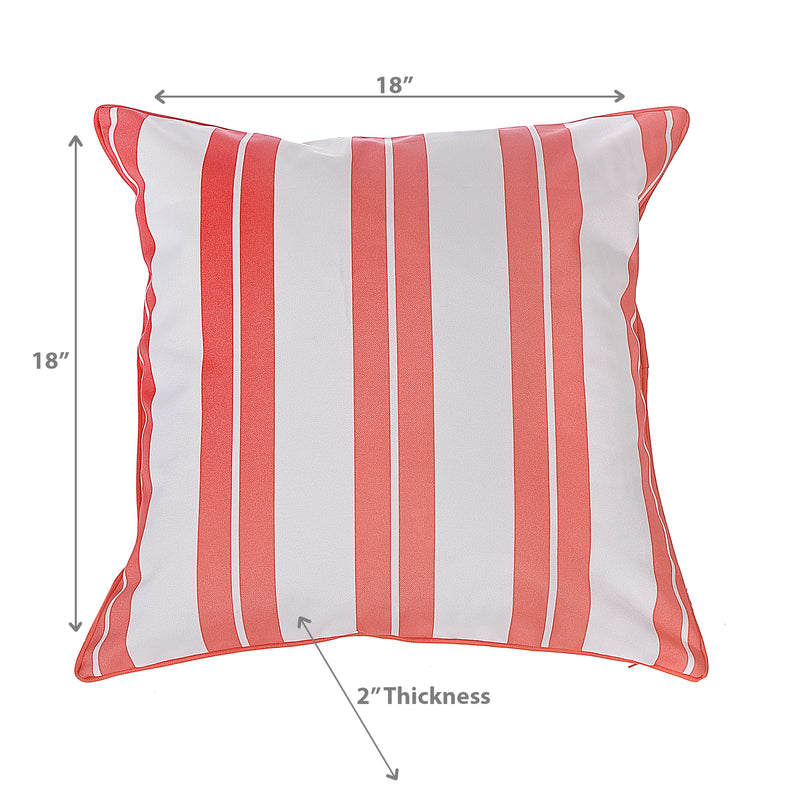 Boston Outdoor Cabana Stripe Waterproof Cushion - Set of 2