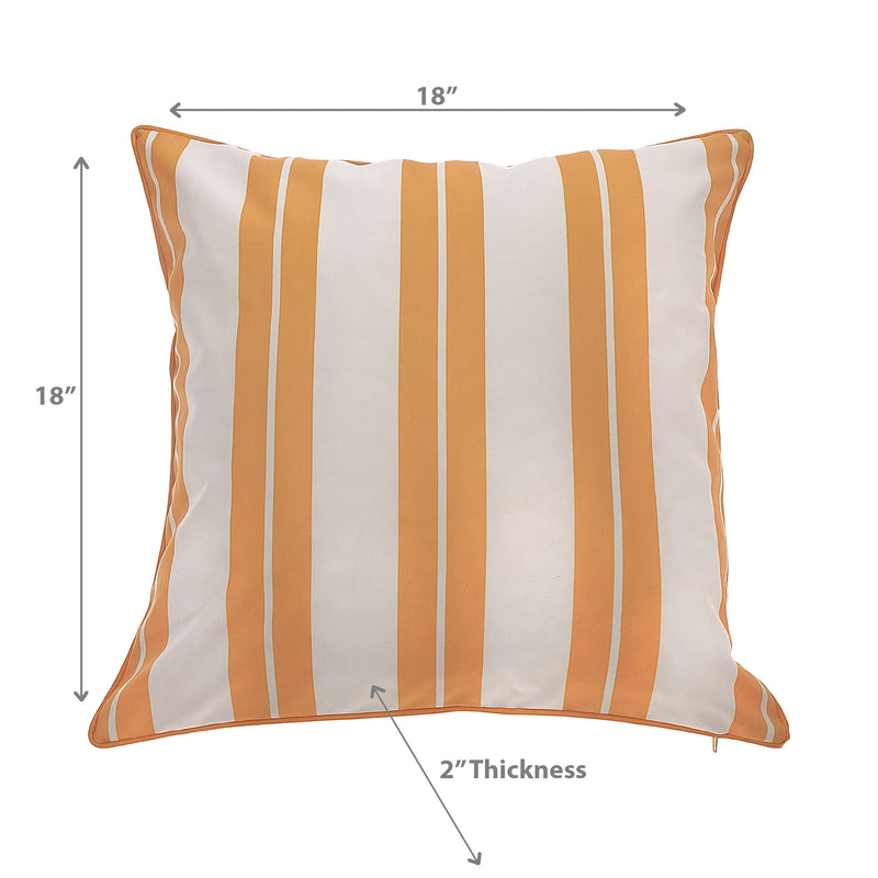 Boston Outdoor Cabana Stripe Waterproof Cushion - Set of 2
