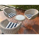 Boston Outdoor Cabana Stripe Tufted Chair Pad - Set of 2