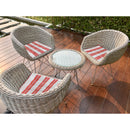 Boston Outdoor Cabana Stripe Tufted Chair Pad - Set of 2