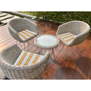 Boston Outdoor Cabana Stripe Tufted Chair Pad - Set of 2