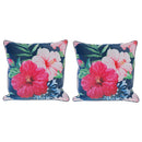 Botanical Print Outdoor Waterproof Cushion Hibiscus - Set of 2