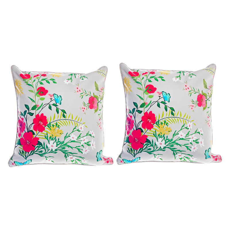 Botanical Print Outdoor Waterproof Cushion Wildflower - Set of 2