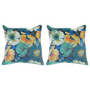 Botanical Print Outdoor Waterproof Cushion Yellow Green Blossom - Set of 2