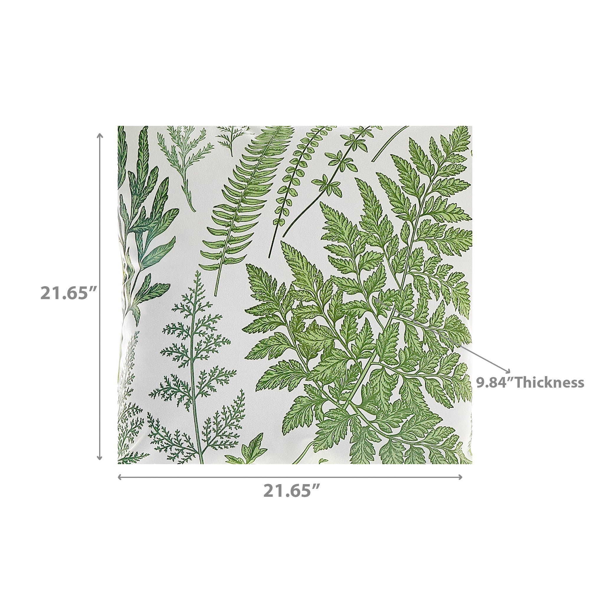 Botanical Print Outdoor Inflatable Pouf Fern, Fern Print Inflatable Outdoor Pouf, Patio Ottoman, Garden Seating Accessory