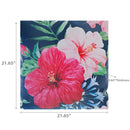 Botanical Print Outdoor Inflatable Pouf Hibiscus