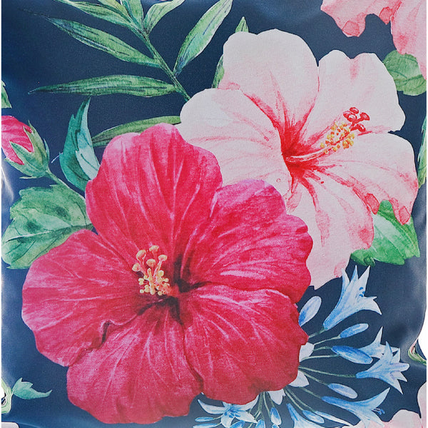 Botanical Print Outdoor Inflatable Pouf Hibiscus