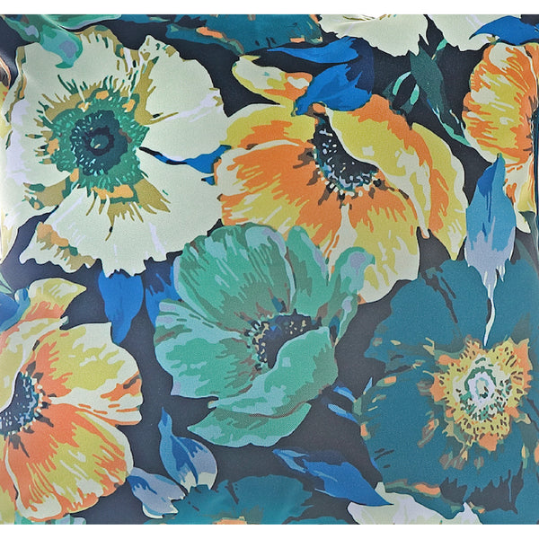 Botanical Print Outdoor Inflatable Pouf Yellow Green Blossom