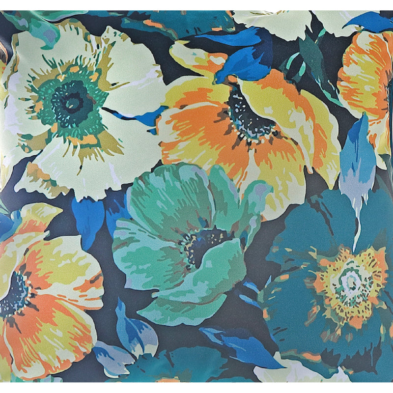 Botanical Print Outdoor Inflatable Pouf Yellow Green Blossom