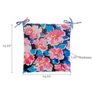 Botanical Print Outdoor Tufted Chair Pad Pink Blossom