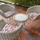 Botanical Print Outdoor Chair Pad Coneflower