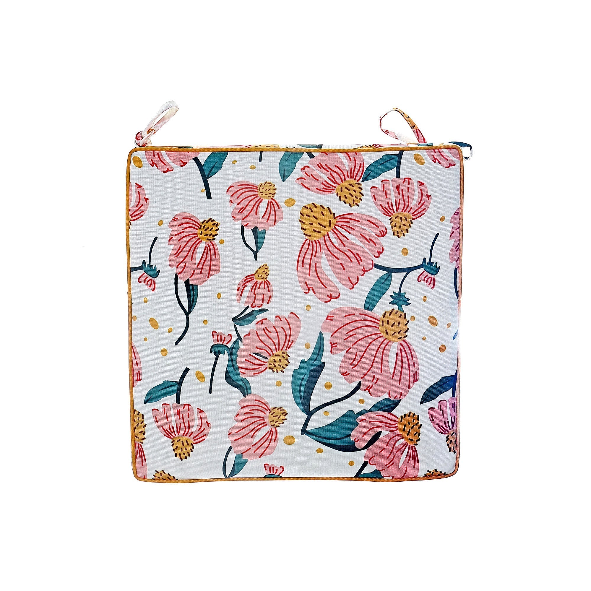 Botanical Print Outdoor Chair Pad Coneflower, Coneflower Outdoor Chair Pad, Floral Patio Seat Cushion, Garden Furniture Accessory