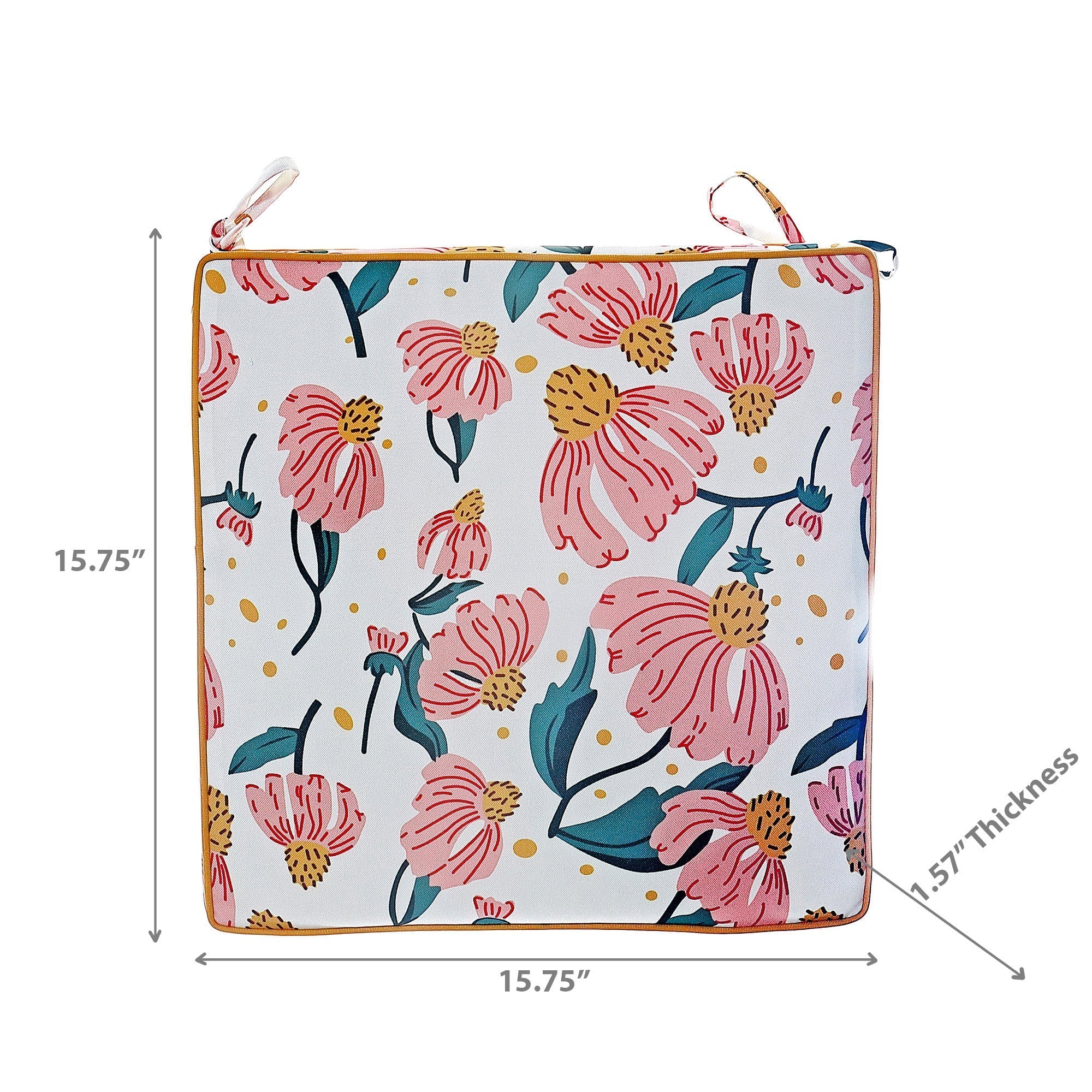 Botanical Print Outdoor Chair Pad Coneflower, Coneflower Outdoor Chair Pad, Floral Patio Seat Cushion, Garden Furniture Accessory
