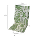 Botanical Print Outdoor Low Back Chair Pad Fern