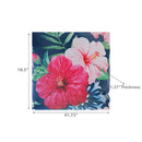 Botanical Print Outdoor Low Back Chair Pad Hibiscus
