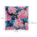 Botanical Print Outdoor Low Back Chair Pad Pink Blossom