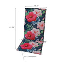 Botanical Print Outdoor High Back Chair Pad Hibiscus