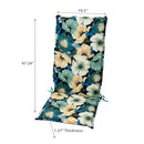 Botanical Print Outdoor H/Back Chair Pad Yellow Green Blossom