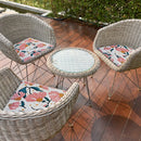 Botanical Print Outdoor High Back Chair Pad Coneflower