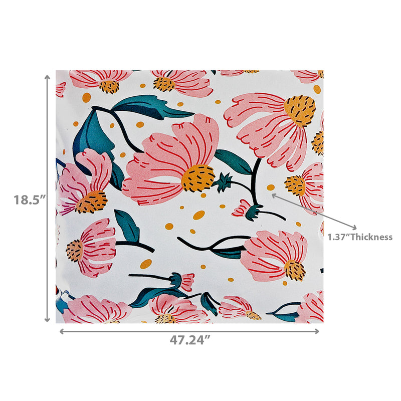 Botanical Print Outdoor High Back Chair Pad Coneflower