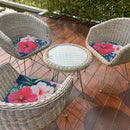 Botanical Print Outdoor Table Runner 72" Hibiscus