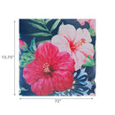 Botanical Print Outdoor Table Runner 72" Hibiscus