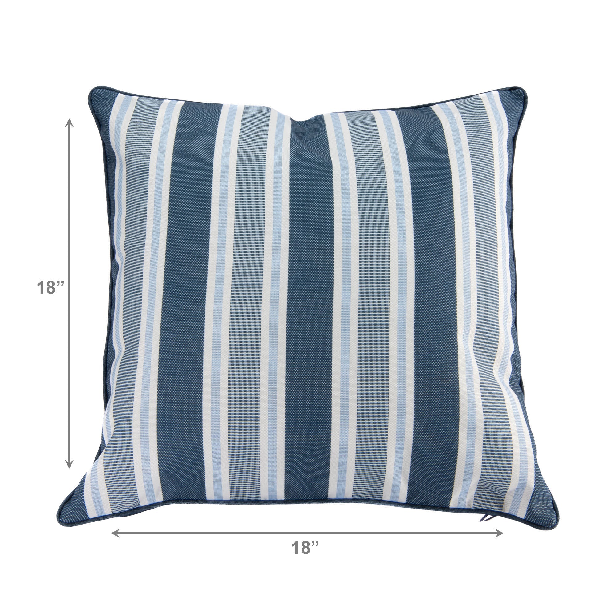 Blue Striped Outdoor Waterproof Throw Cushions, 2-Pack, Patio, Garden, Durable, Weather-Resistant
