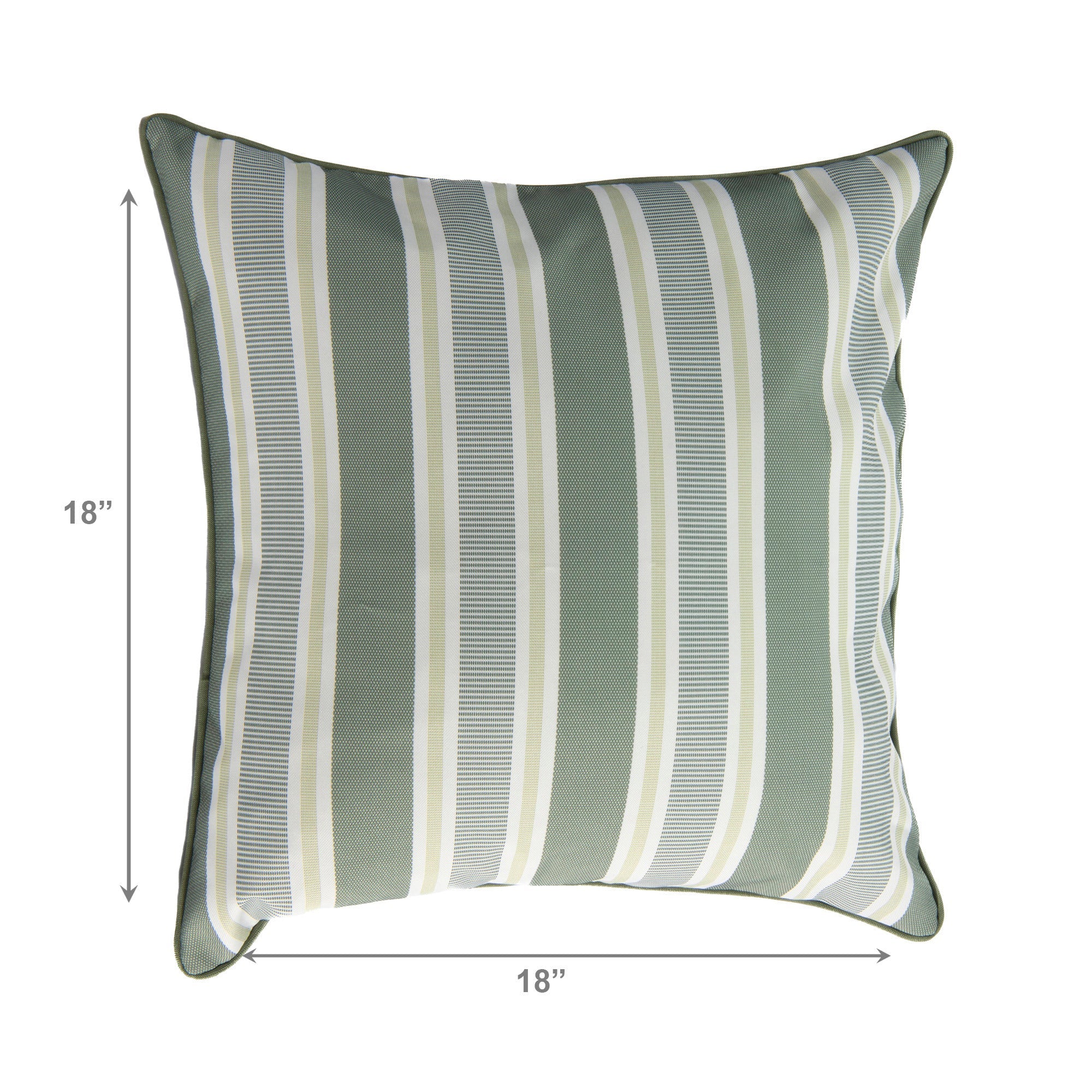 Green Striped Outdoor Waterproof Throw Cushions, 2-Pack, Patio, Garden, Durable, Weather-Resistant