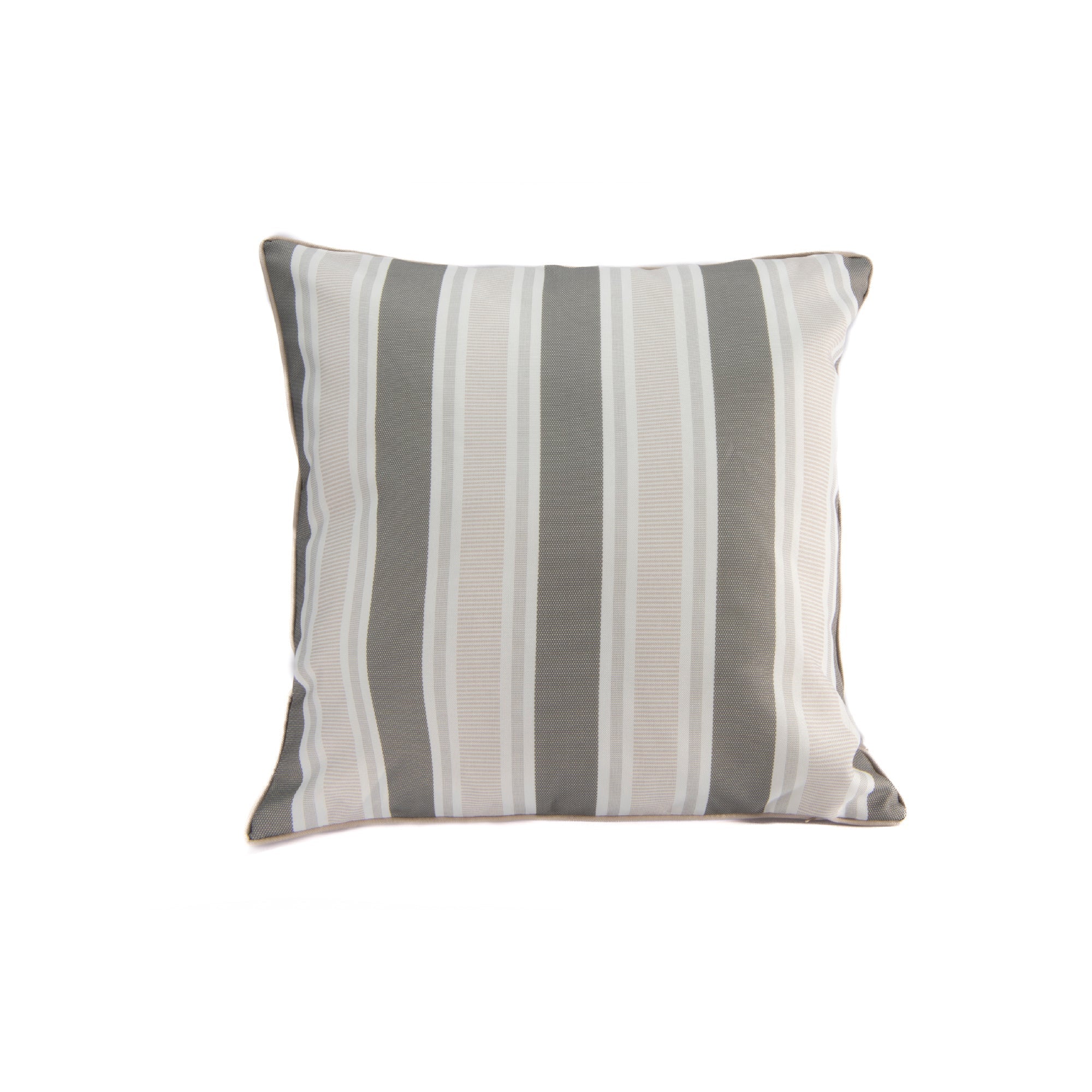 Taupe Striped Outdoor Waterproof Throw Cushions, 2-Pack, Patio, Garden, Durable, Weather-Resistant