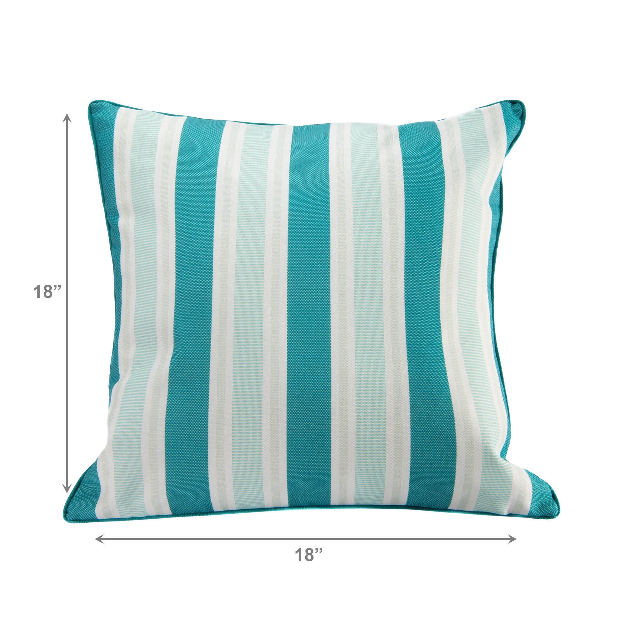 Teal Striped Outdoor Waterproof Throw Cushions, 2-Pack, Patio, Garden, Durable, Weather-Resistant