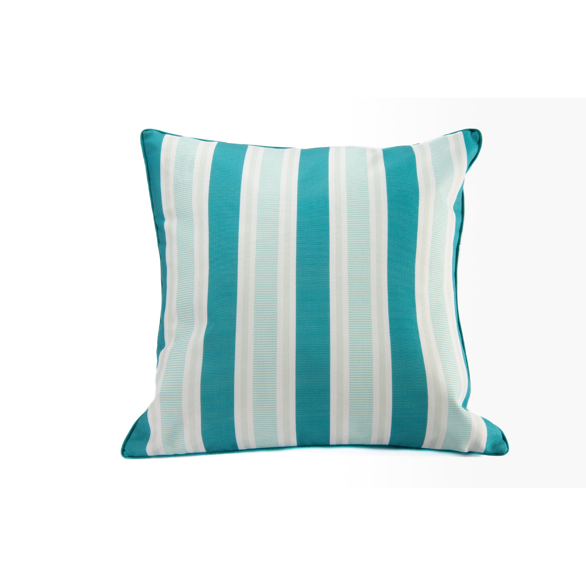 Teal Striped Outdoor Waterproof Throw Cushions, 2-Pack, Patio, Garden, Durable, Weather-Resistant