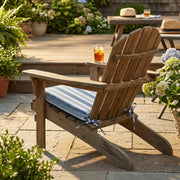 Blue Striped Outdoor Chair Pads with Cushioning, 2-Pack, Patio Seating, Comfortable, Weather-Resistant