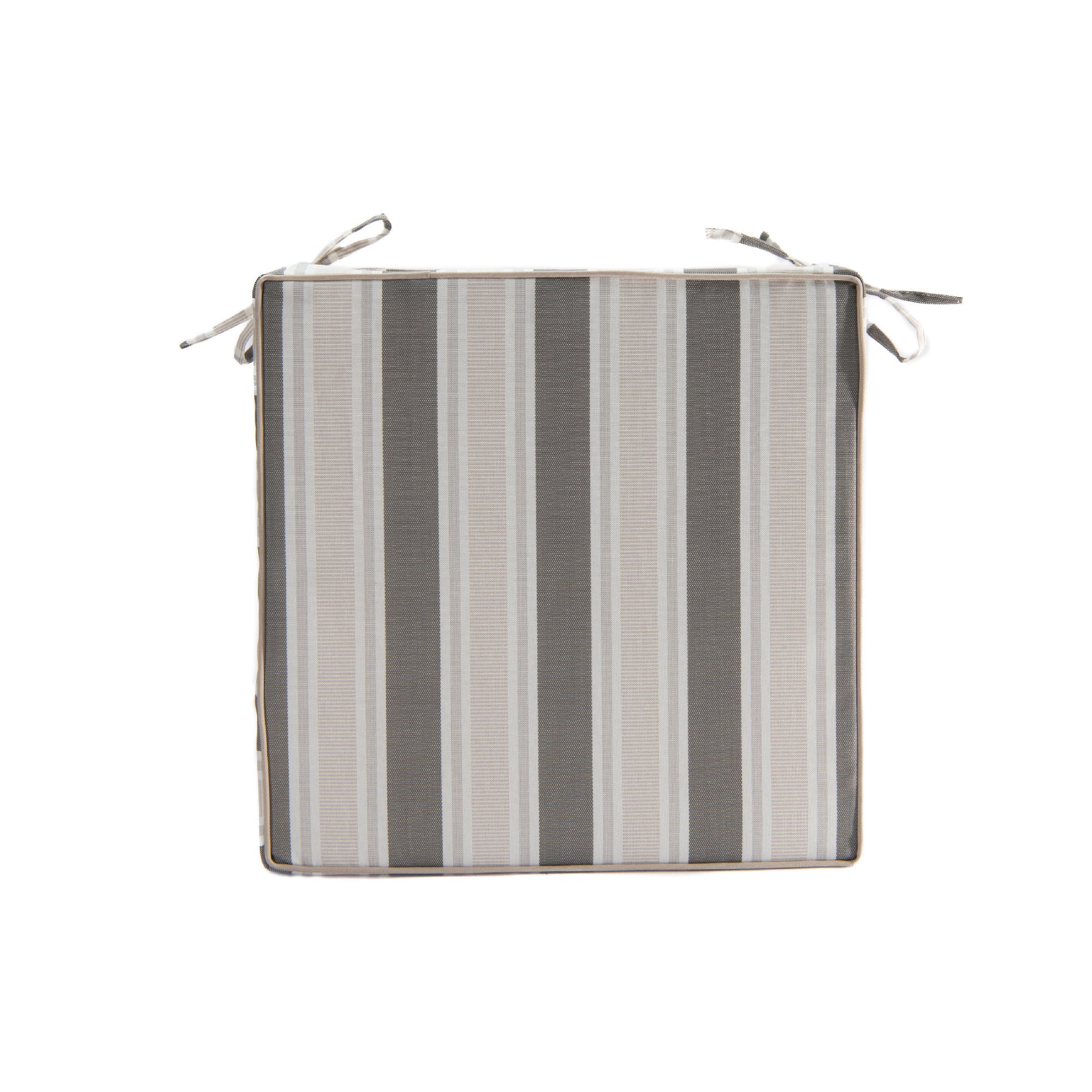 Taupe Striped Outdoor Chair Pads with Cushioning, 2-Pack, Patio Seating, Comfortable, Weather-Resistant