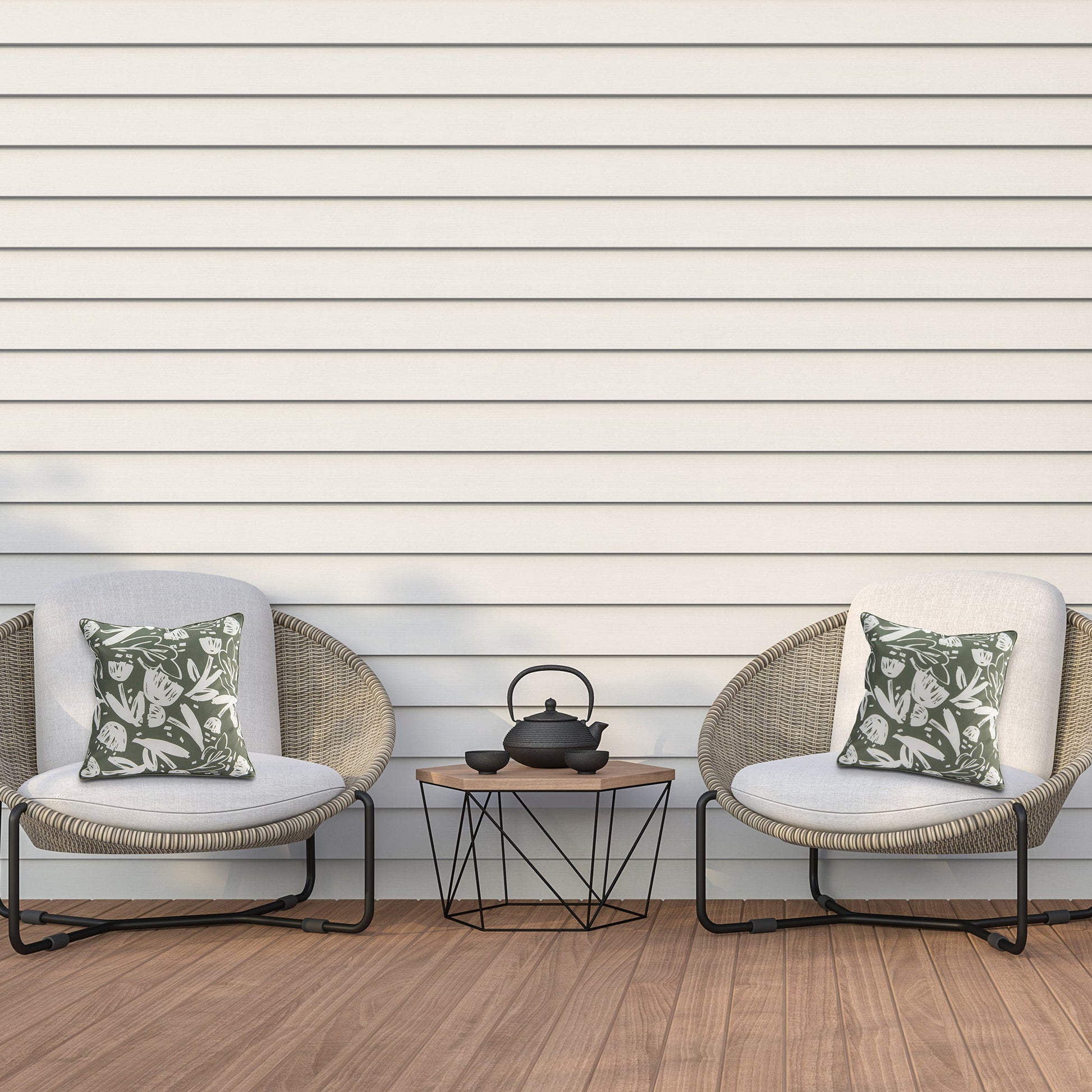 Moss Green Charm Collection Outdoor Waterproof Cushion - Set of 2