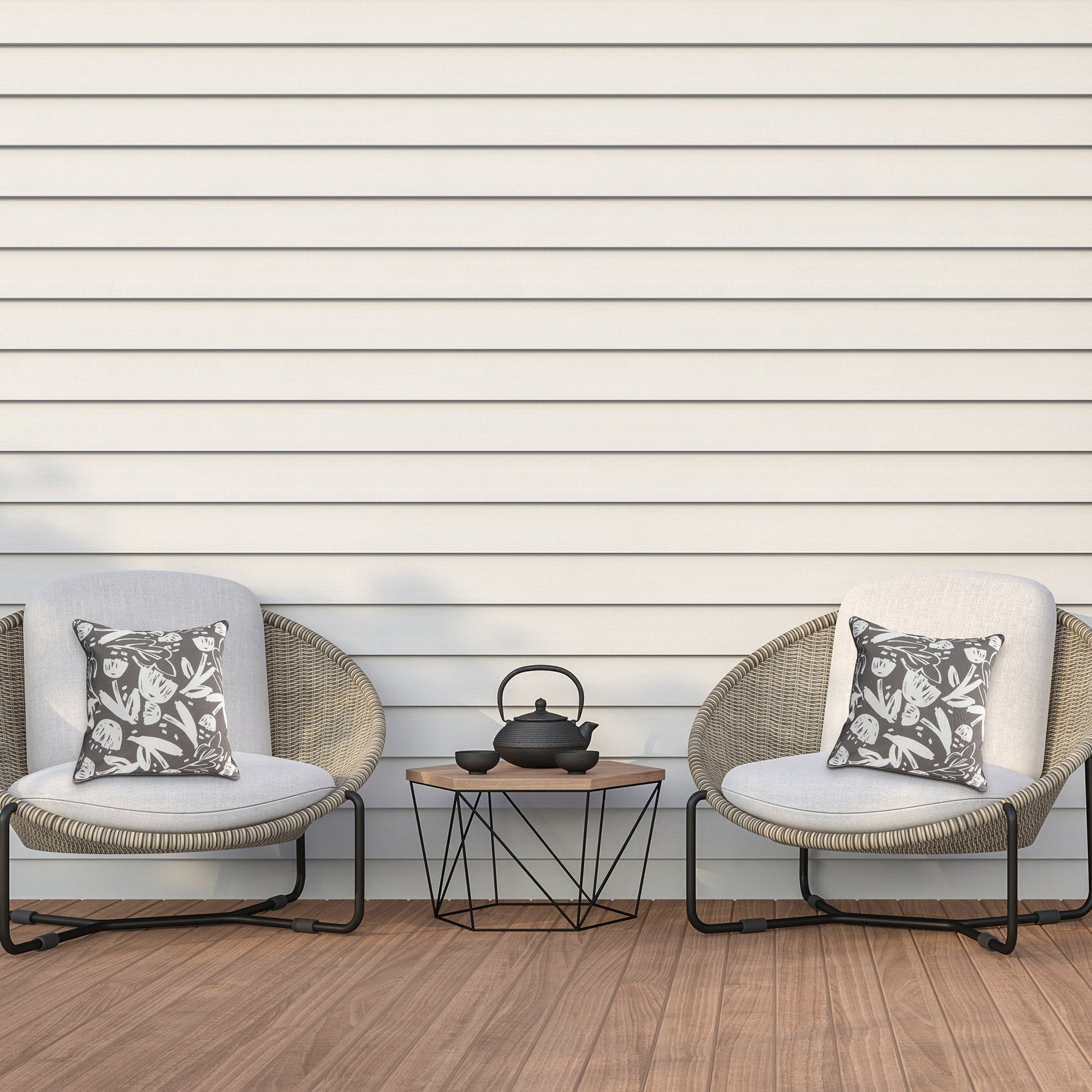 Warm Gray Taupe Charm Collection Outdoor Waterproof Cushion - Set of 2