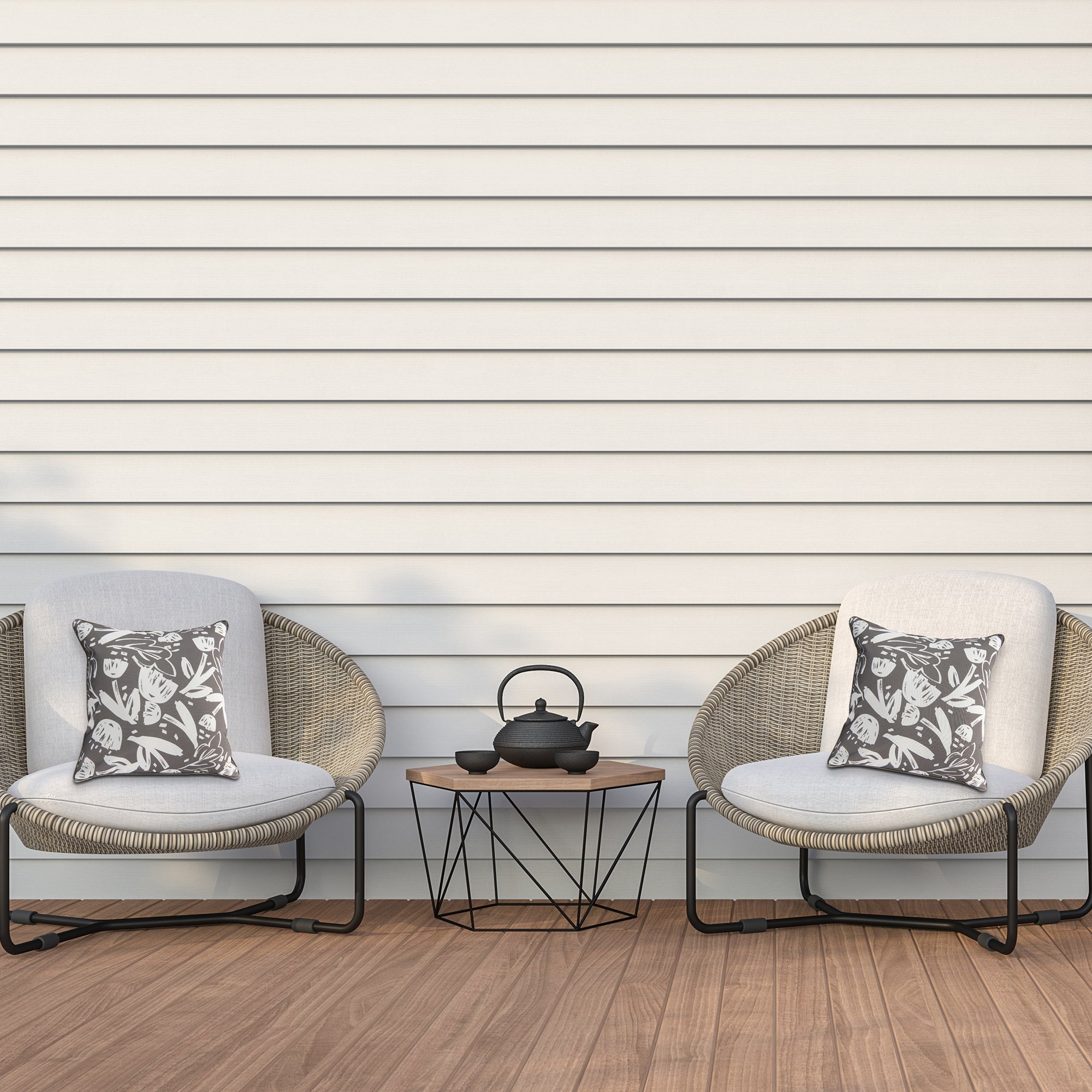 Warm Gray Taupe Charm Collection Outdoor Waterproof Cushion - Set of 2