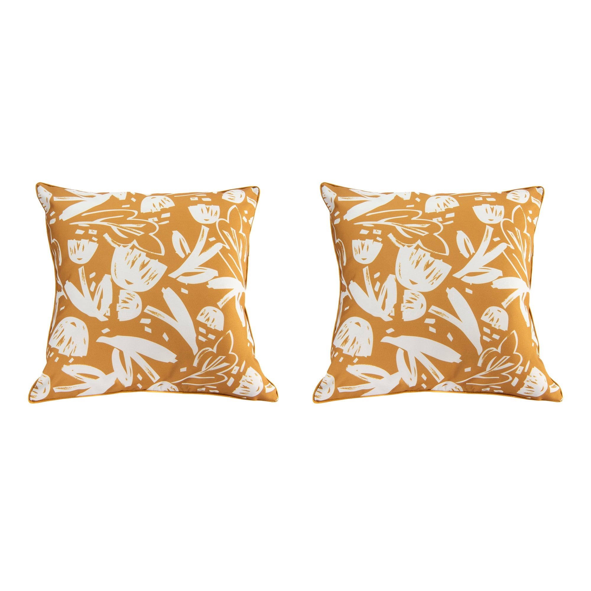 Golden Yellow Charm Collection Outdoor Waterproof Cushion - Set of 2