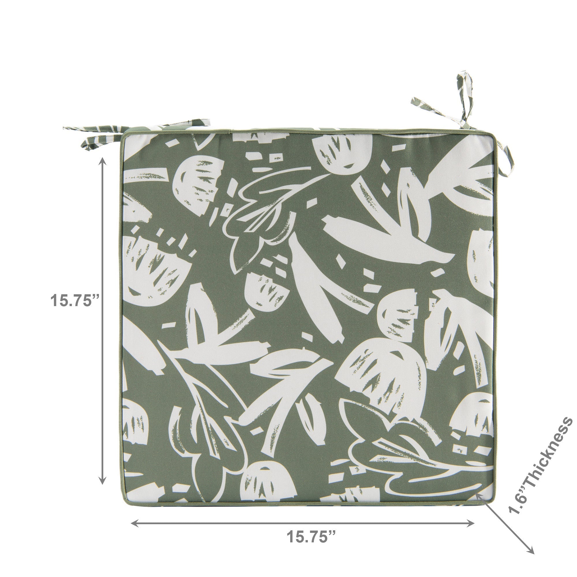 Moss Green Charm Collection Outdoor Chair Pad - Set of 2