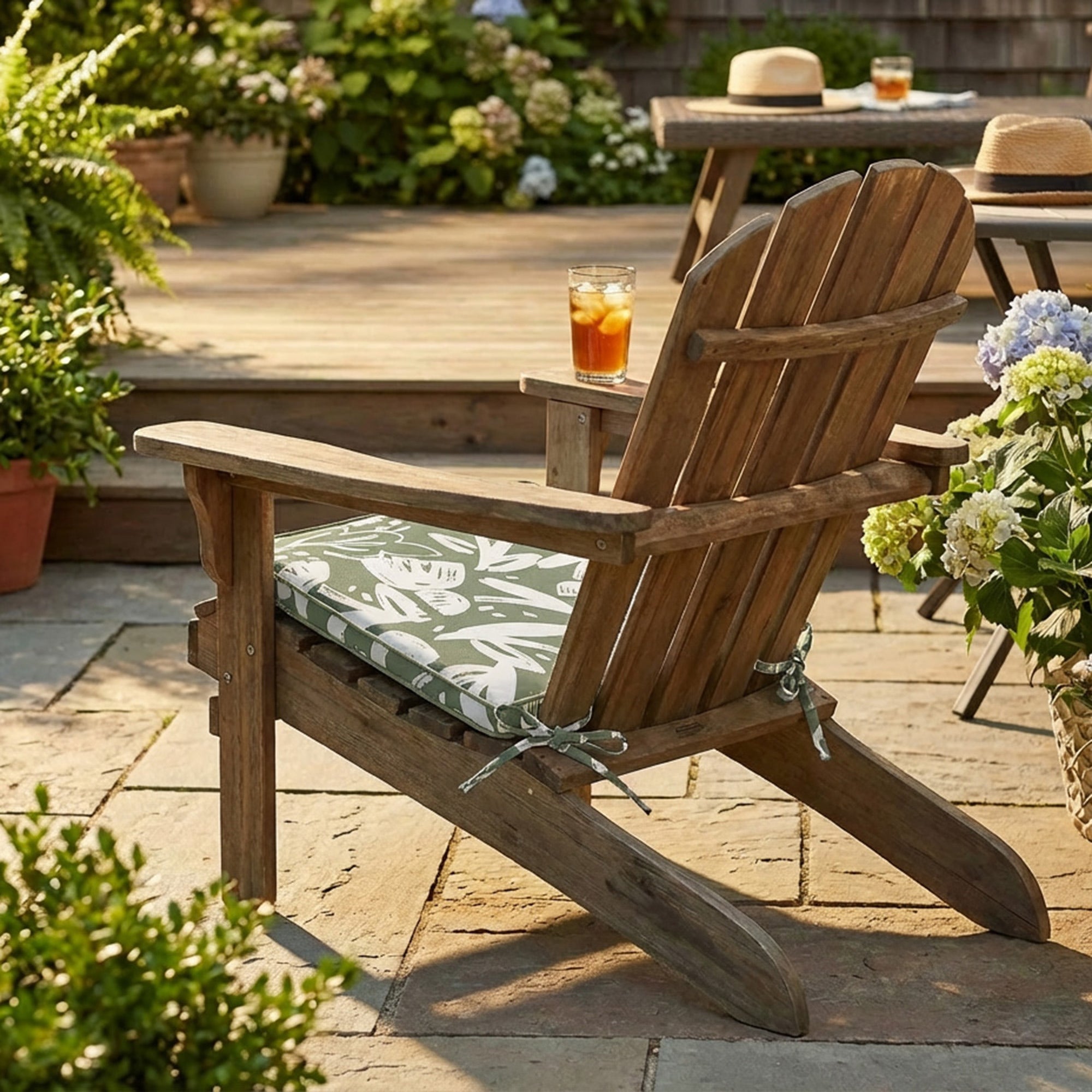 Moss Green Charm Collection Outdoor Chair Pad - Set of 2