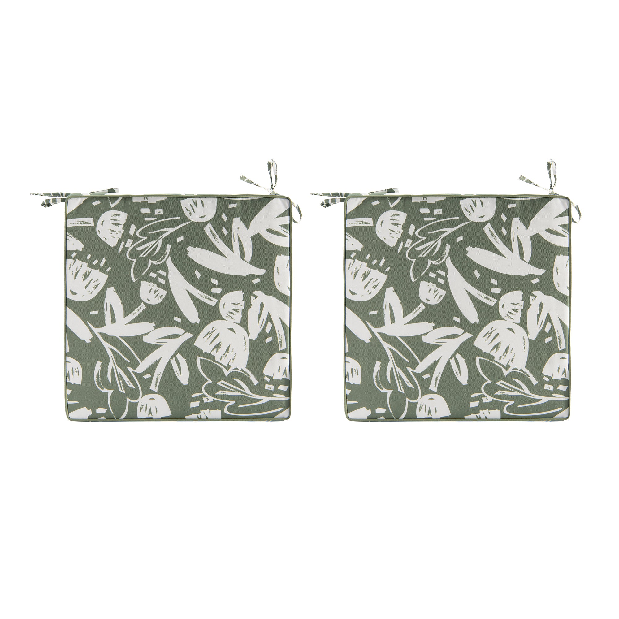 Moss Green Charm Collection Outdoor Chair Pad - Set of 2