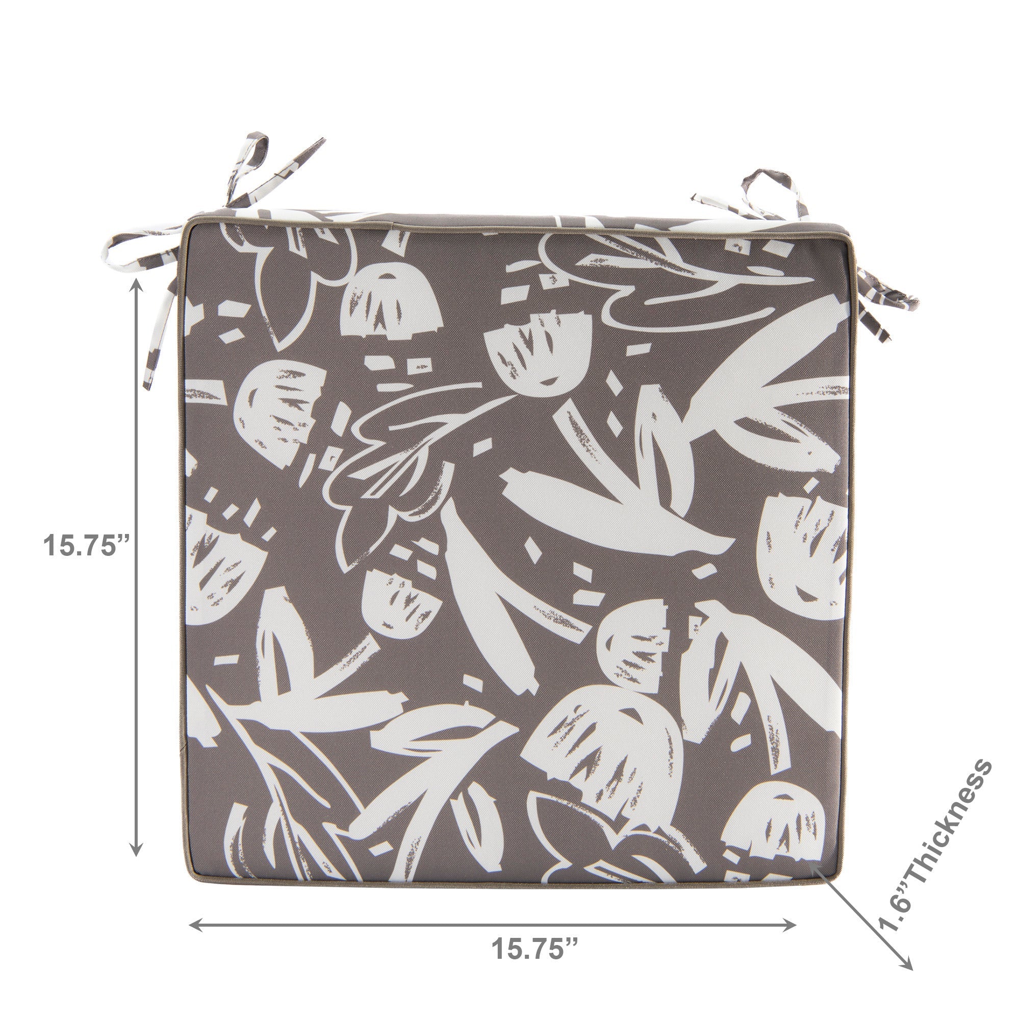 Warm Gray Taupe Charm Collection Outdoor Chair Pad - Set of 2