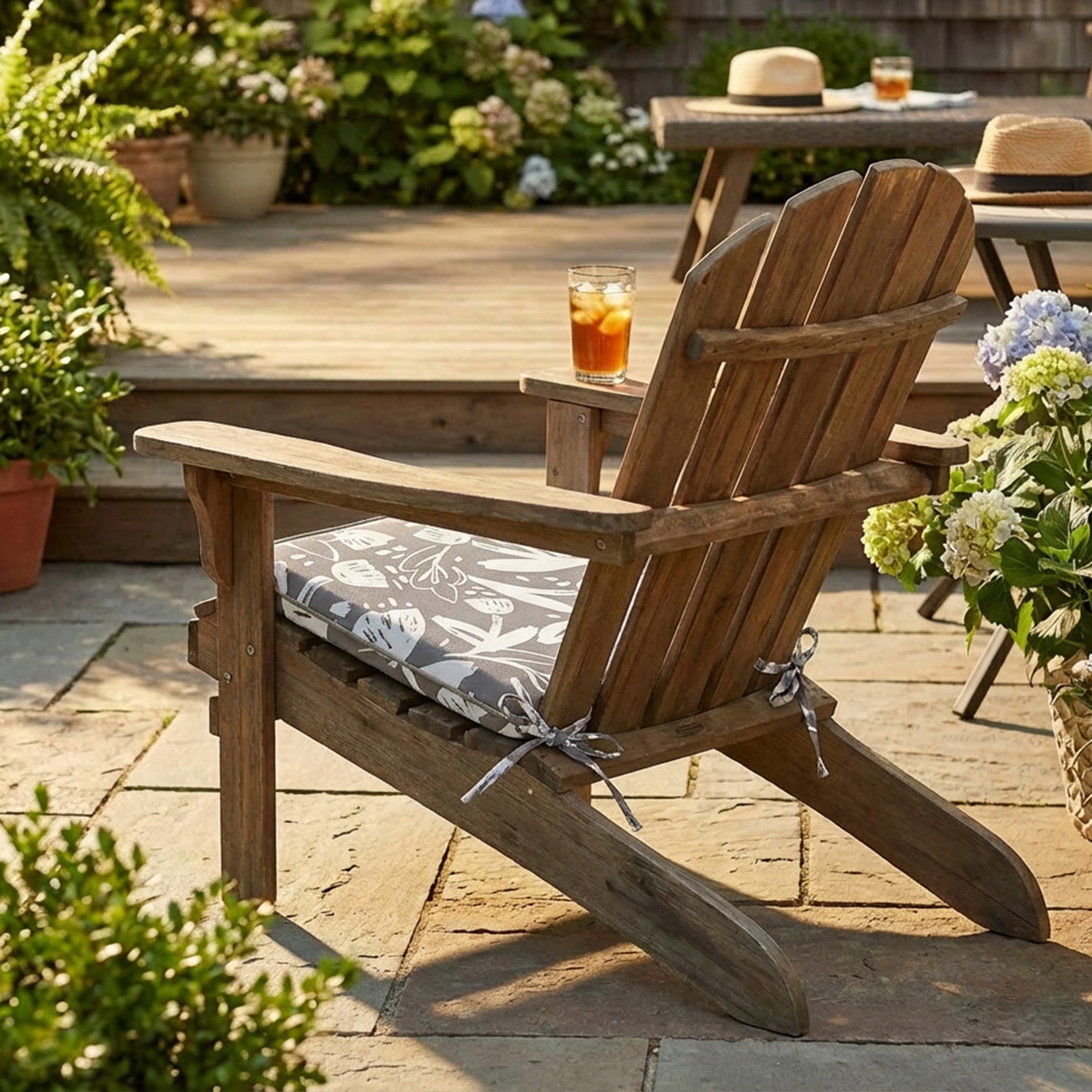 Warm Gray Taupe Charm Collection Outdoor Chair Pad - Set of 2