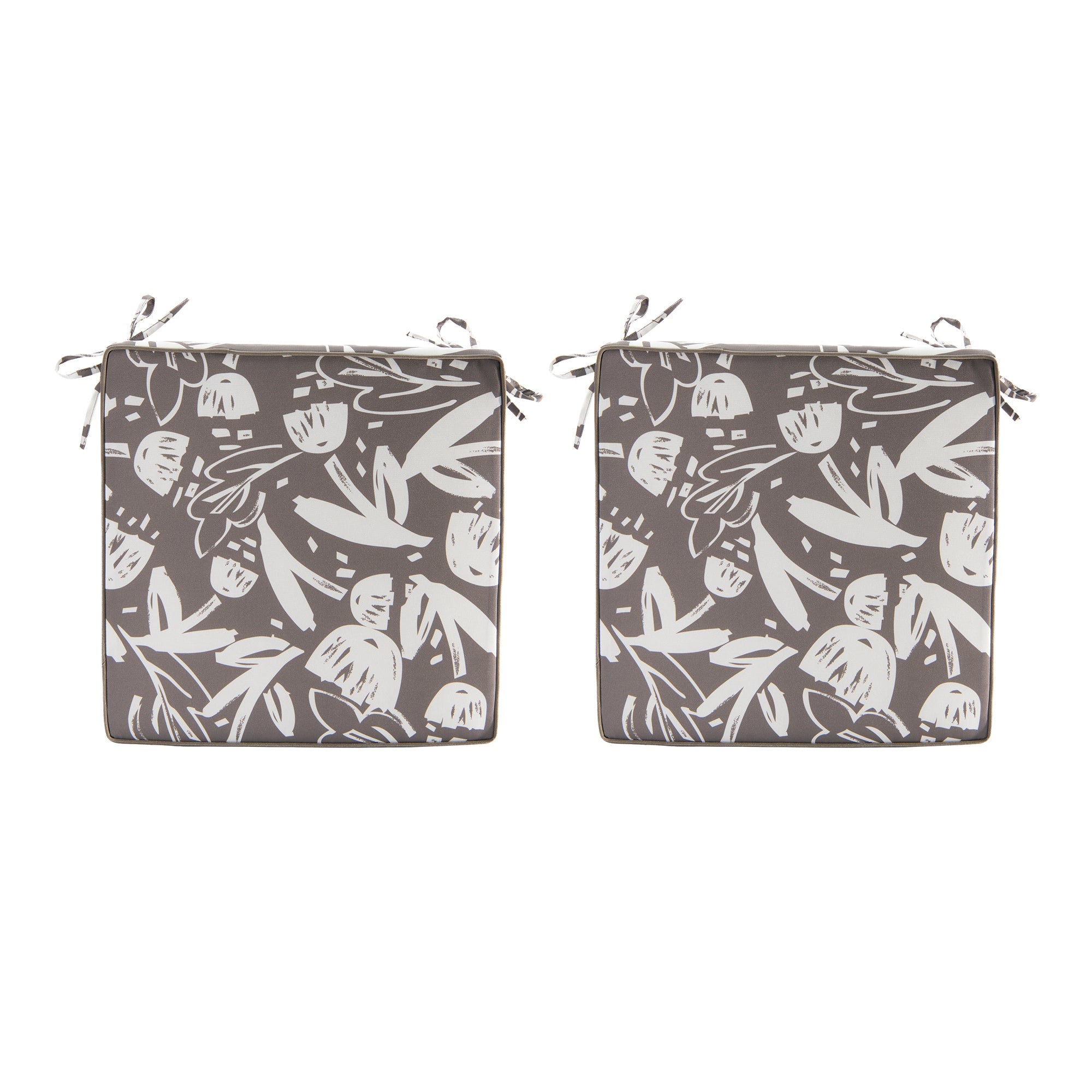 Warm Gray Taupe Charm Collection Outdoor Chair Pad - Set of 2