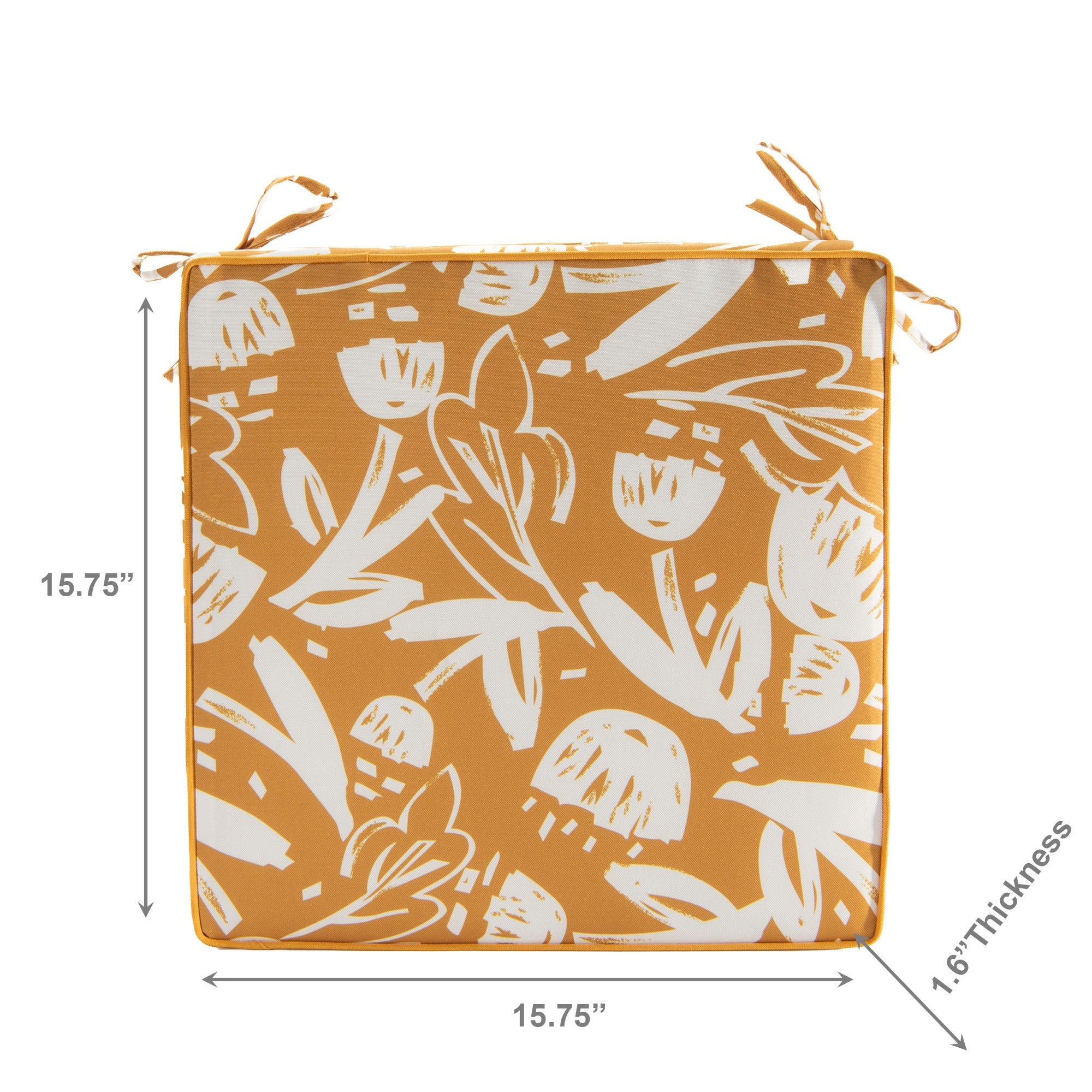 Golden Yellow Charm Collection Outdoor Chair Pad - Set of 2