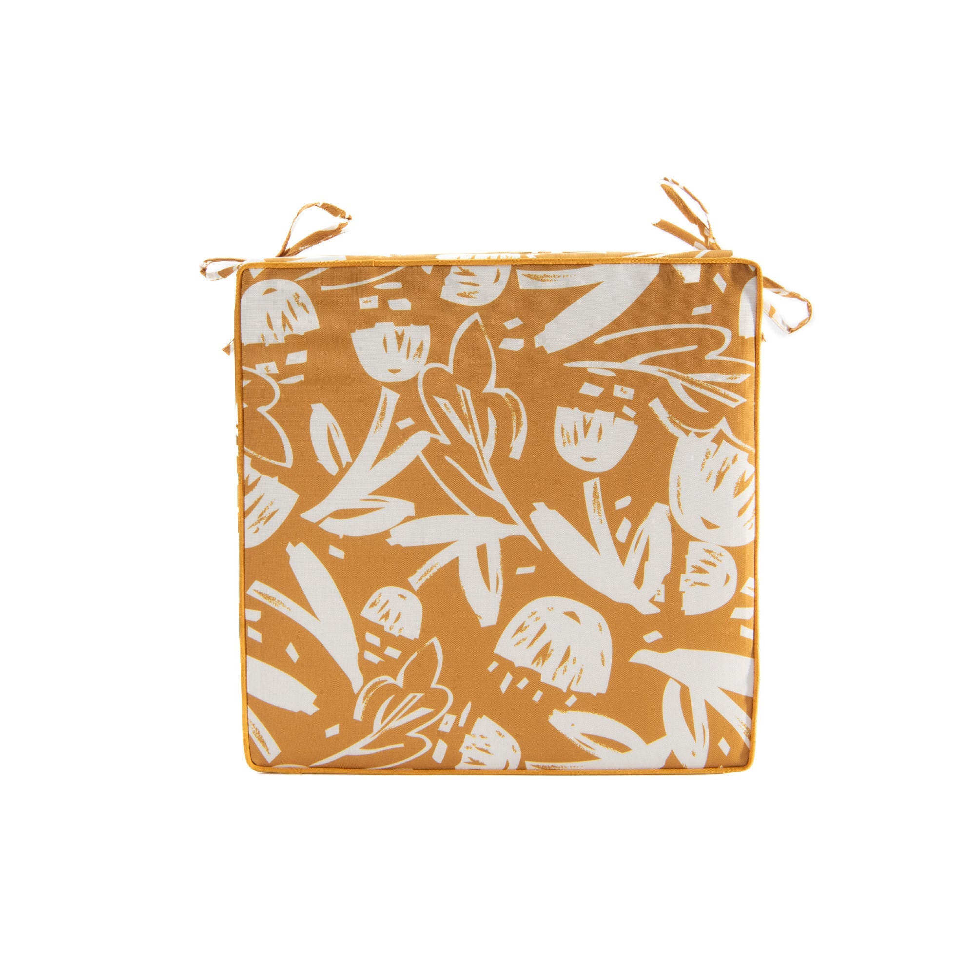 Golden Yellow Charm Collection Outdoor Chair Pad - Set of 2